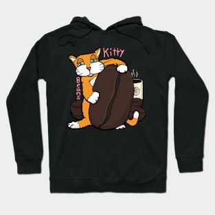 Kitty and coffee beans, a cafe cat for coffee lovers Hoodie